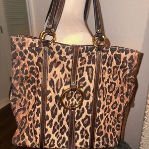 Dolce & Gabbana Leopard Print Tote with Gold Accents